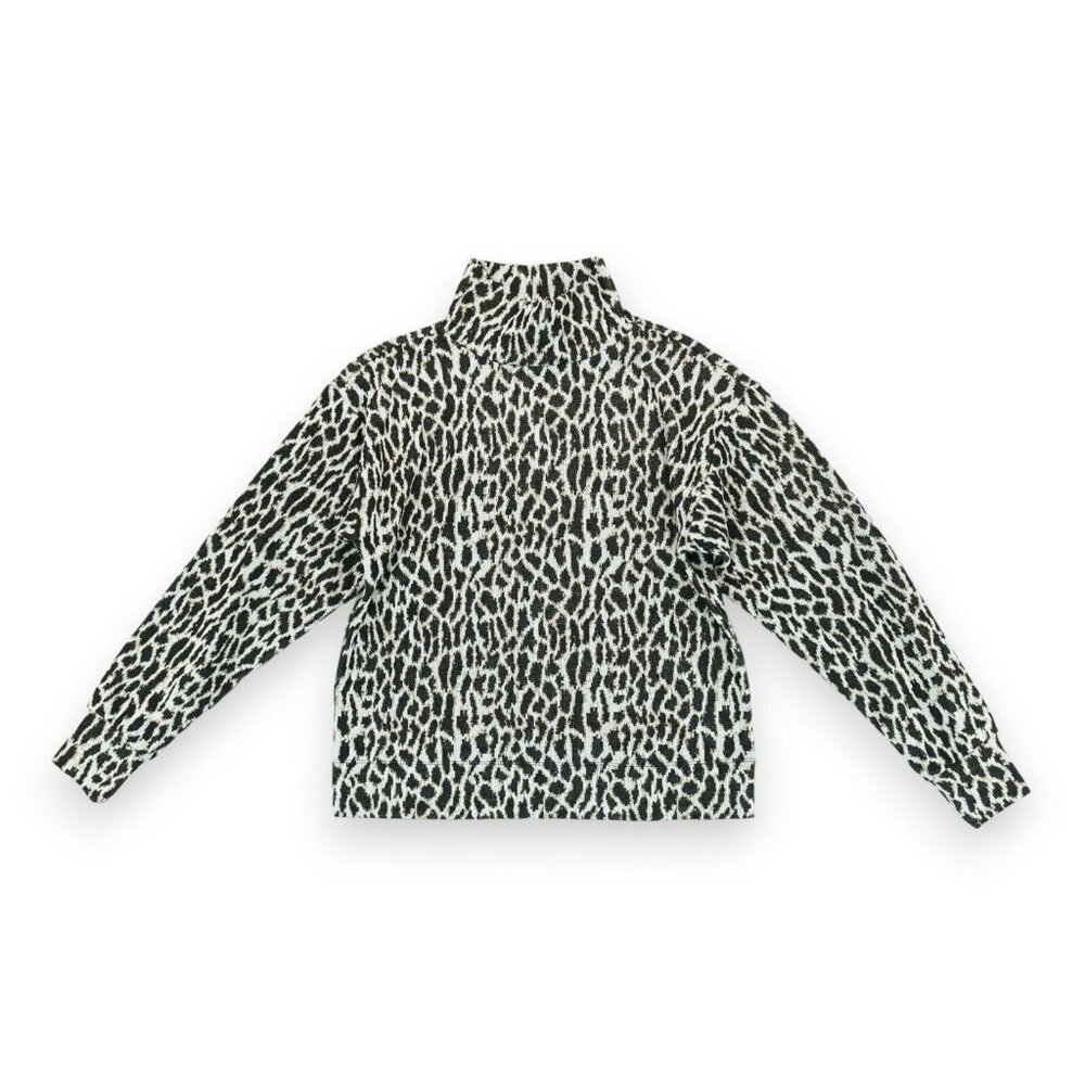 LOFT Mock Neck Kint Sweaters Womens XS Cheetah Print Tops Dark Brown Leopard